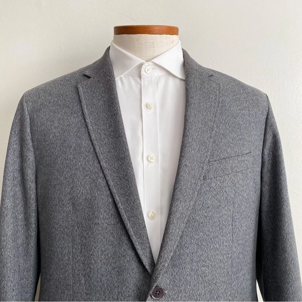 Banana Republic Men’s Sport Coat Blazer Suit Jacket Cotton Gray Tailored Fit 44R